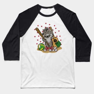 Cute cat player and musician Baseball T-Shirt